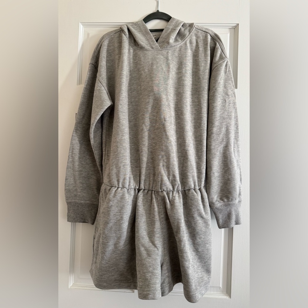 Free People Movement Such a Flirt Gray Hooded Sweatshirt Romper